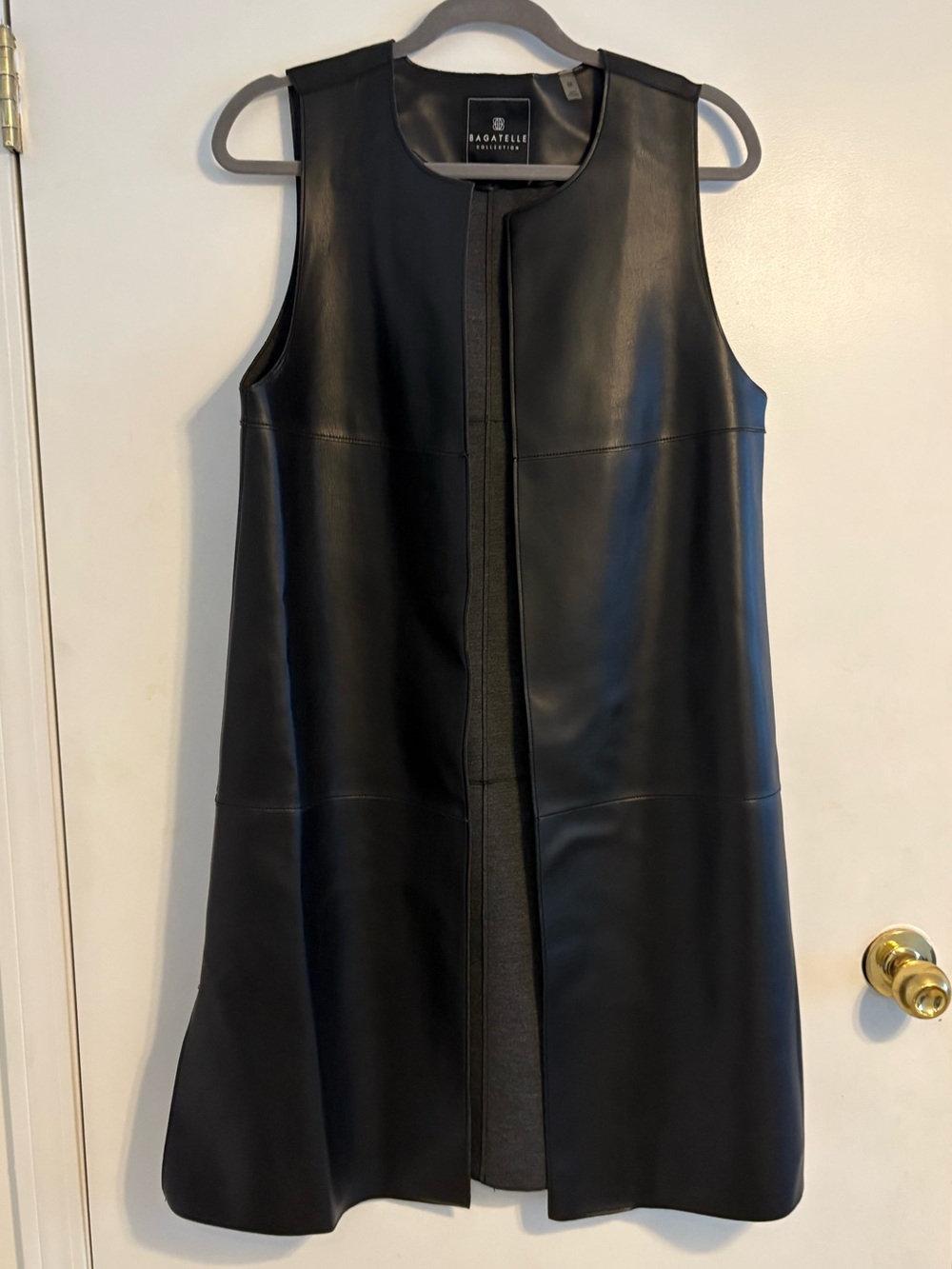 bagatelle Black Faux Leather Sleeveless Vest